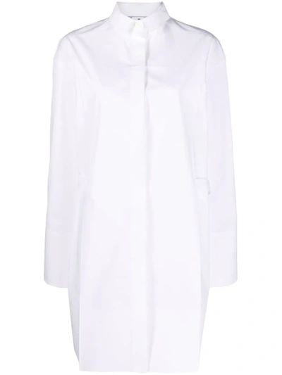 Shop Off-white Long-line Long-sleeve Shirt In 白色