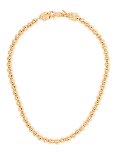 Shop Emanuele Bicocchi Shiny Beaded Necklace In 金色