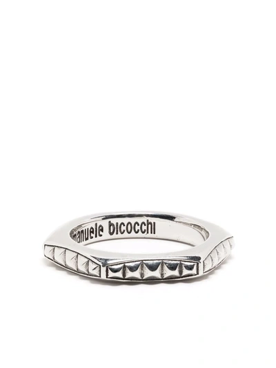 Shop Emanuele Bicocchi Studded Hexagonal Ring In 银色