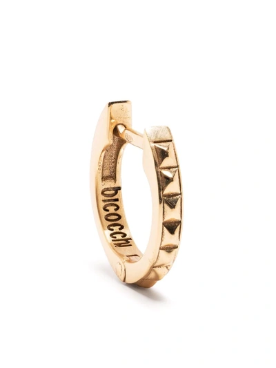 Shop Emanuele Bicocchi Pyramid Stud Small Single Hoop Earring In Gold