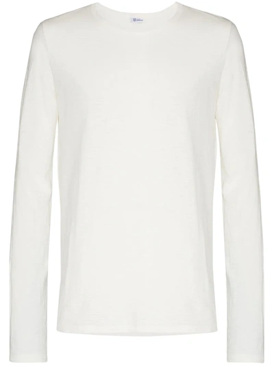Shop Schiesser Hanno Long-sleeved T-shirt In 白色