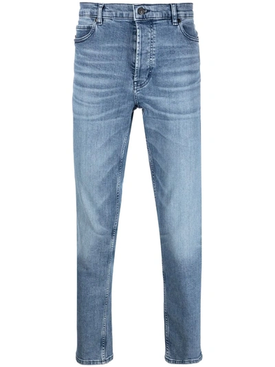 Shop Hugo Stonewashed Skinny Fit Jeans In 蓝色
