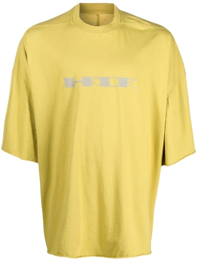 Shop Rick Owens Drkshdw Logo-print Cotton T-shirt In 黄色