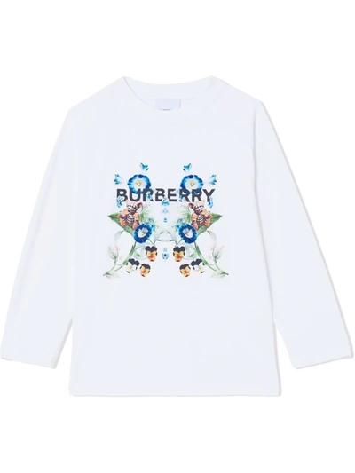 Shop Burberry Montage-print T-shirt In 白色