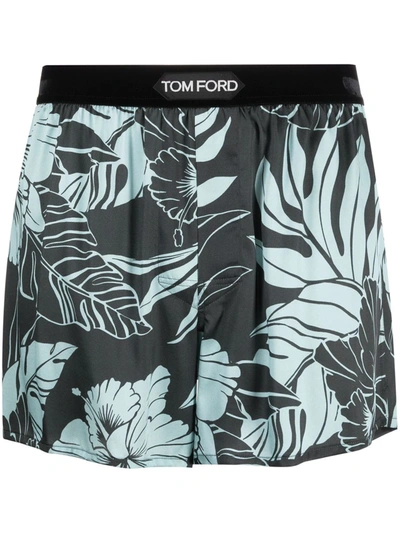 Shop Tom Ford Tropical-print Boxer Briefs In 绿色