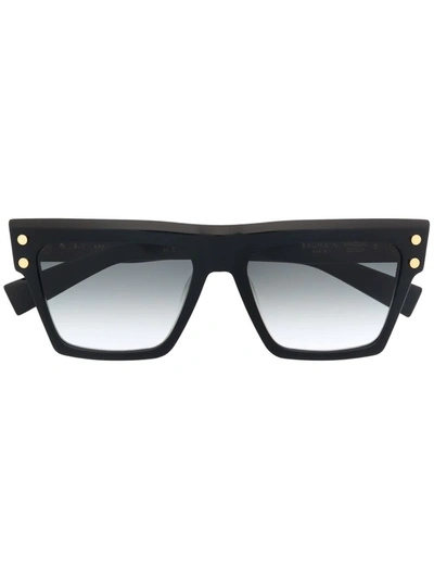 Balmain Eyewear Gradient Square-frame Sunglasses In 黑色