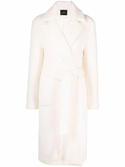 Shop Joseph Cayla Tie-waist Coat In White