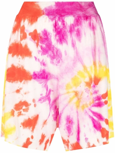 Shop Stella Mccartney Tie-dye Cotton Shorts In Rosa