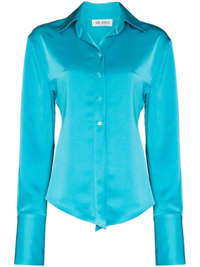 Shop Attico Lily Long-sleeve Shirt In Blau