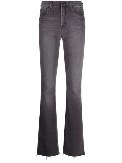Shop L Agence Mid-rise Flared-leg Denim Jeans In Grau