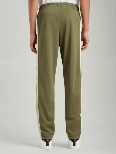 Shop Palm Angels Trousers In Military Off White