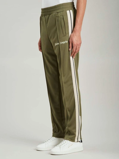 Shop Palm Angels Trousers In Military Off White