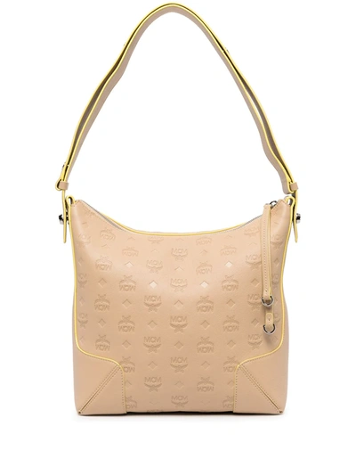 Mcm Klara Monogram Medium Leather Hobo In Croissant ModeSens