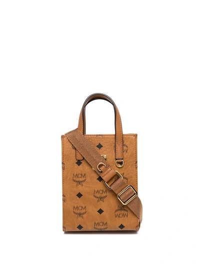 Shop Mcm Mini Aren Crossbody Bag In Brown