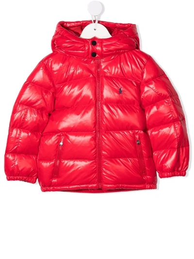Shop Ralph Lauren Down-filled Hooded Jacket In Red
