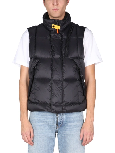 Shop Parajumpers Hooded Down Vest In Blu