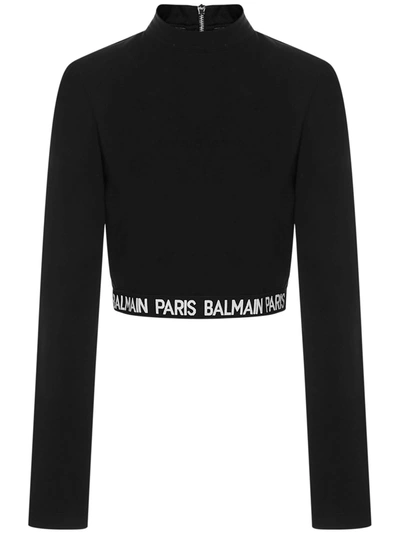 Shop Balmain Top In Black