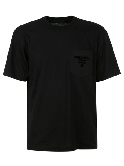 Shop Prada Chest Pocket Logo T-shirt In Black