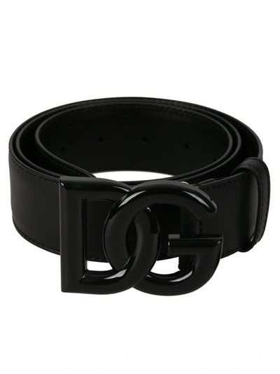 Shop Dolce & Gabbana Logo Buckled Belt In Black