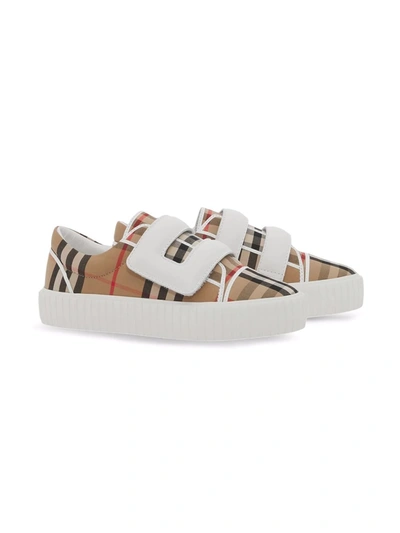 Shop Burberry Vintage Check Sneakers In Neutrals