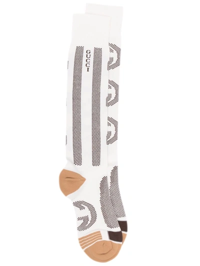 Shop Gucci Interlocking G Logo Socks In White
