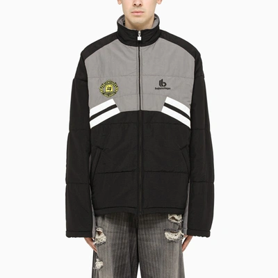 Shop Balenciaga Black And Grey Field Jacket