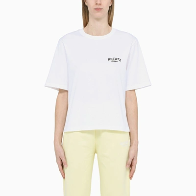 Shop Rotate Birger Christensen White Log-embroidery T-shirt