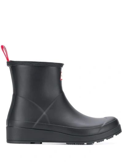 Shop Hunter Play Logo Patch Rain Boots In Black