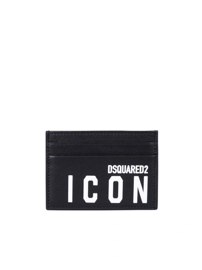 Shop Dsquared2 Leather Card Holder In Black
