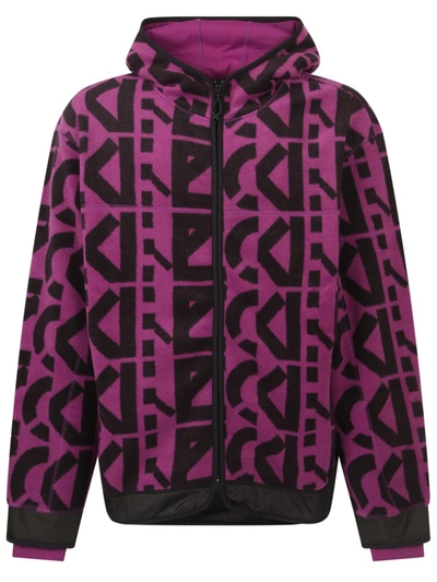 Shop Kenzo Cotton Sweatshirt With Zipper In Purple