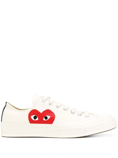 Shop Comme Des Garçons Beige All Star Low-top Sneakers In White