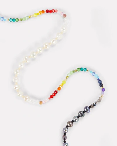 Shop Anni Lu Iris Pearl Beaded Necklace In Multi