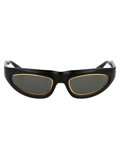 Shop Gucci Eyewear Sunglasses In 003 Black Black Grey