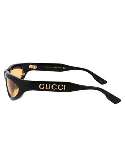 Shop Gucci Eyewear Sunglasses In 001 Black Black Yellow