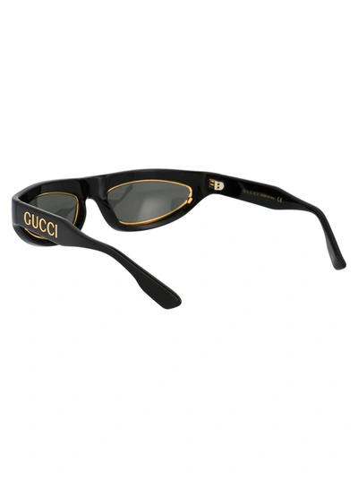 Shop Gucci Eyewear Sunglasses In 003 Black Black Grey