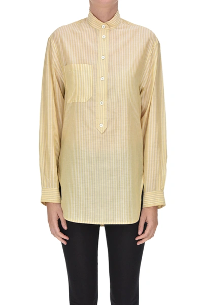 Shop Vanessa Bruno Striped Shirt In Mustard