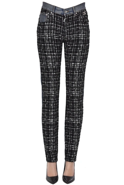 Shop Dolce & Gabbana Tweed Inserts Jeans In Multicoloured