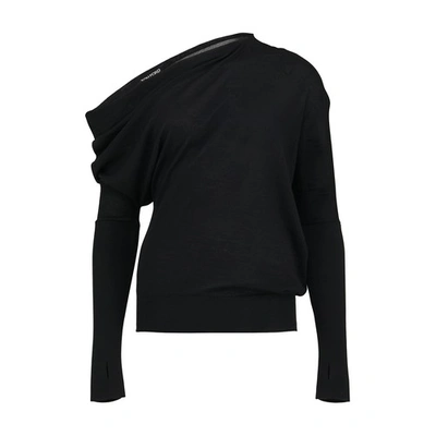 Shop Tom Ford Off The Shoulder Sweater In Black