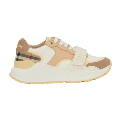 Shop Burberry Ramsey L Story Sneakers In Vanilla Check