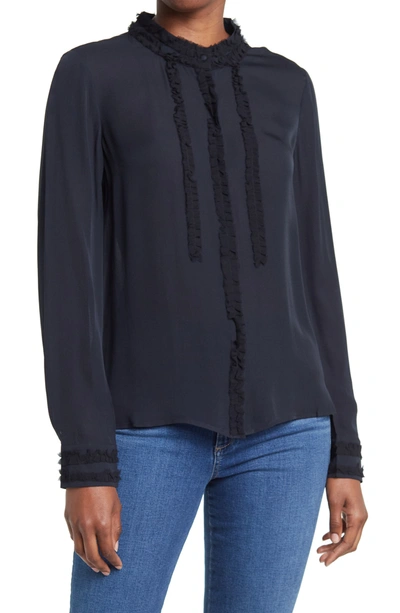 Shop Go By Go Silk Go Downtown Abby Shirt In Washed Black