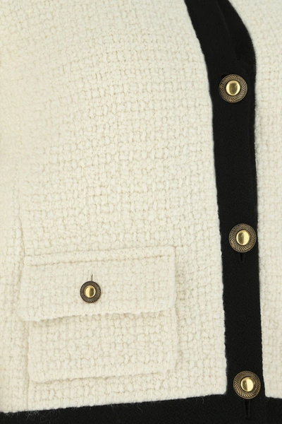 Shop Saint Laurent Ivory Tweed Blazer  White  Donna 38f