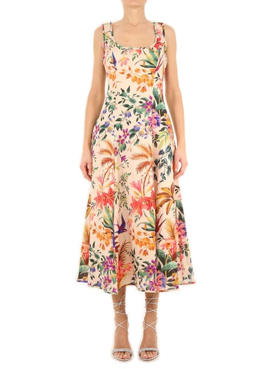 Shop Zimmermann Sleeveless Floral Printed Midi Dress In Multi