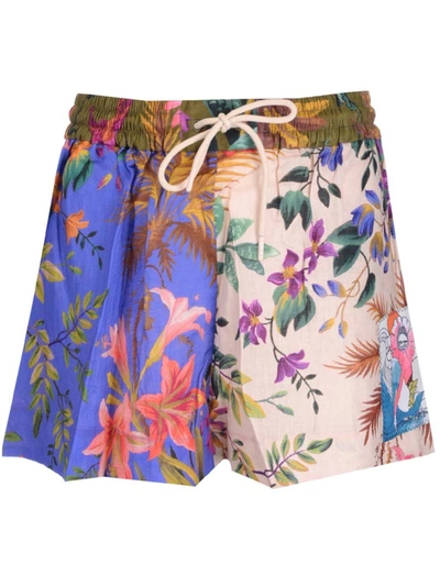Shop Zimmermann Tropicana Floral Printed Shorts In Multi
