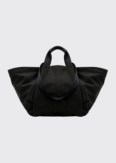 Shop Transience Fortune Water-resistant Nylon Tote Bag In Black Nylon