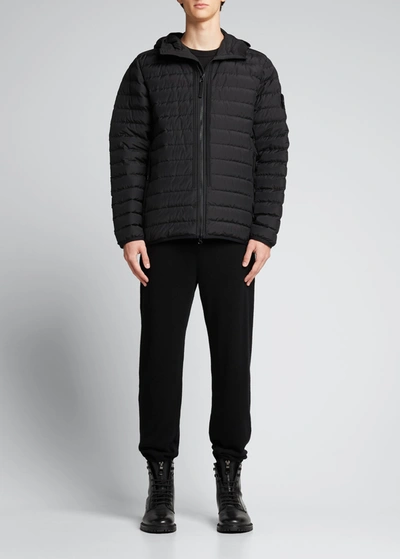 Shop Stone Island Men's Down Ribbed Jacket In Black
