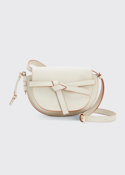 Shop Loewe Gate Mini Leather Shoulder Bag In Light Ghost