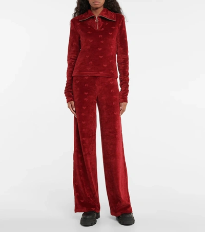 Rotate Birger Christensen Rotate Sunday 3 Briella Velvet Sweatpants In Cabernet