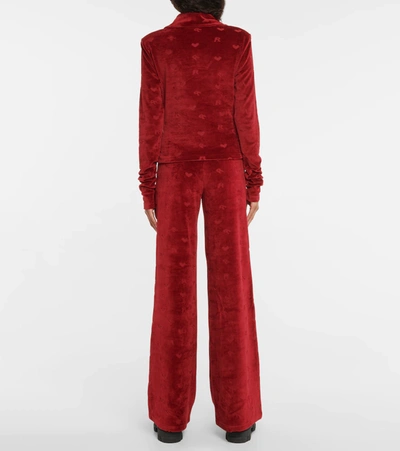 Rotate Birger Christensen Rotate Sunday 3 Mona Velvet Half-zip Top In Cabernet