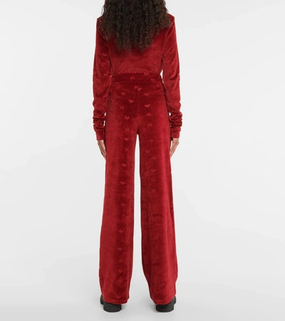 Rotate Birger Christensen Rotate Sunday 3 Briella Velvet Sweatpants In Cabernet