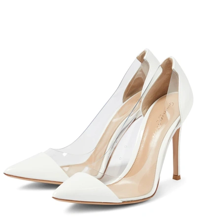 Shop Gianvito Rossi Plexi 105 Leather And Pvc Pumps In White+trasp